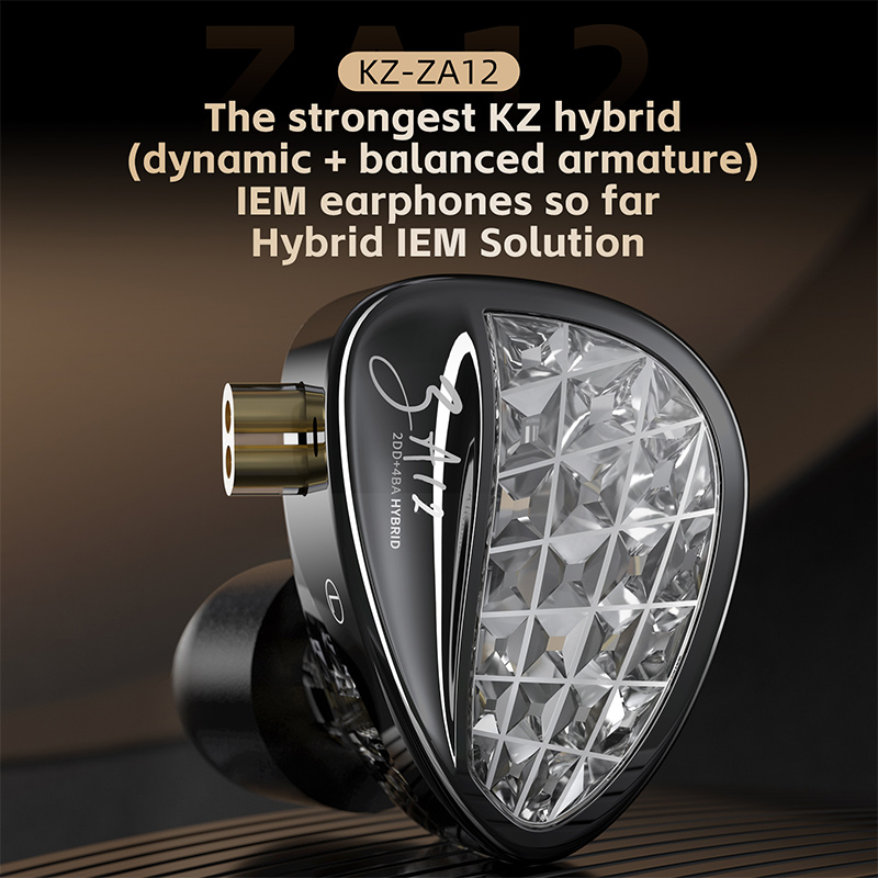 Office Work Tech - KZ ZA12 2DD+4BA Hybrid IEM Headphones