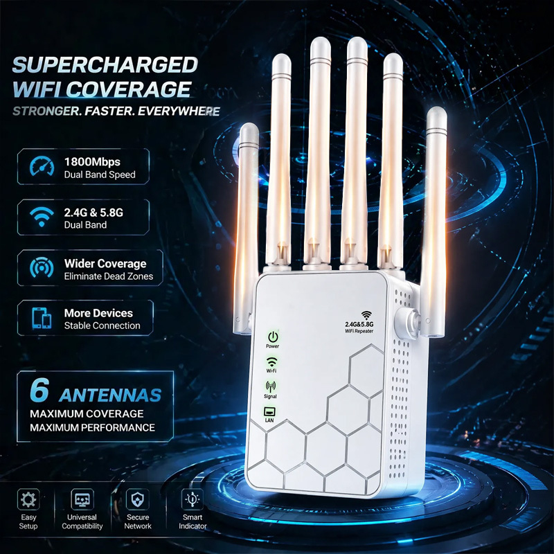 AX1800 WiFi 6 Extender Dual Ba - đánh giá và giá Wifi Range Extender