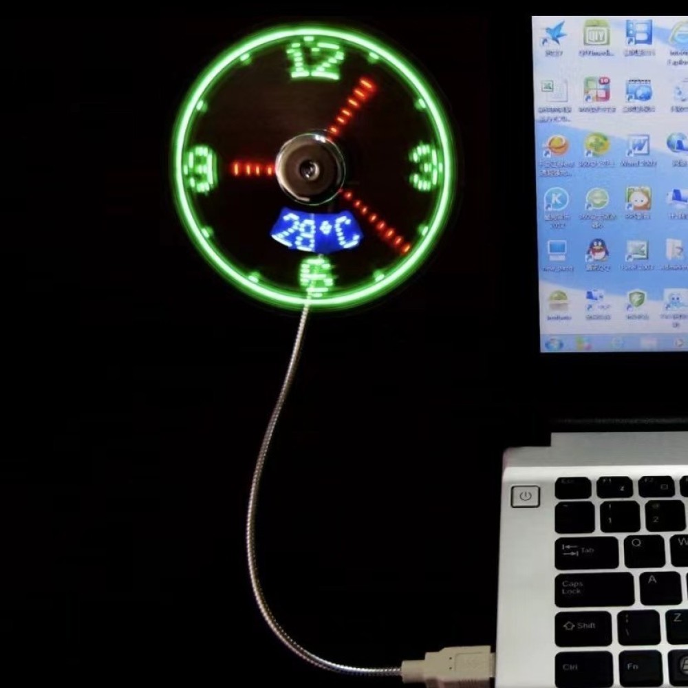 Personalized USB LED Clock Fan - đánh giá và giá Office Tech And Gadgets