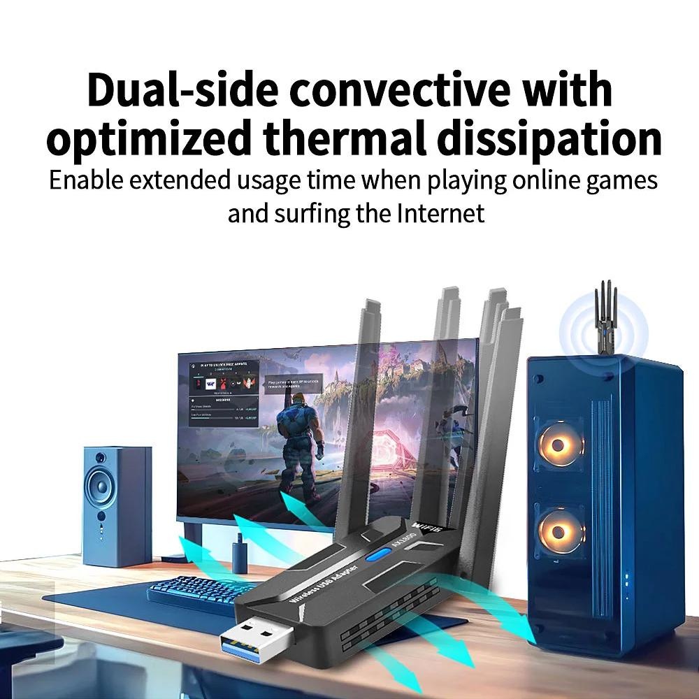 WiFi 6 USB 3 0 Adapter 1800 Mb - đánh giá và giá Gigabit Network Card