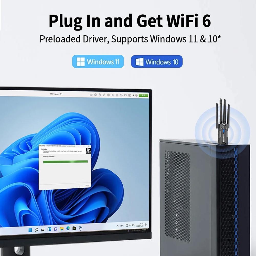 WiFi 6 USB 3 0 Adapter 1800 Mb - đánh giá và giá Gigabit Network Card