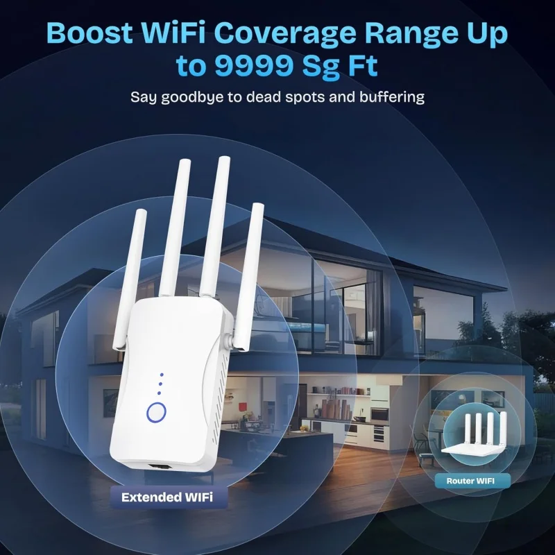2.4G/5GHz Dual Band WiFi Repea - đánh giá và giá Wifi Range Extender